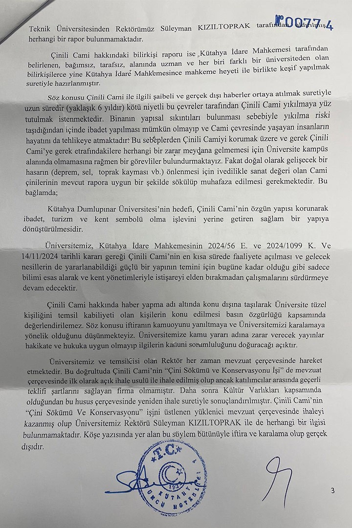 cinili camii haberimize kutahya dumlupinar universitesinden yanit 2 tB2qVy1C