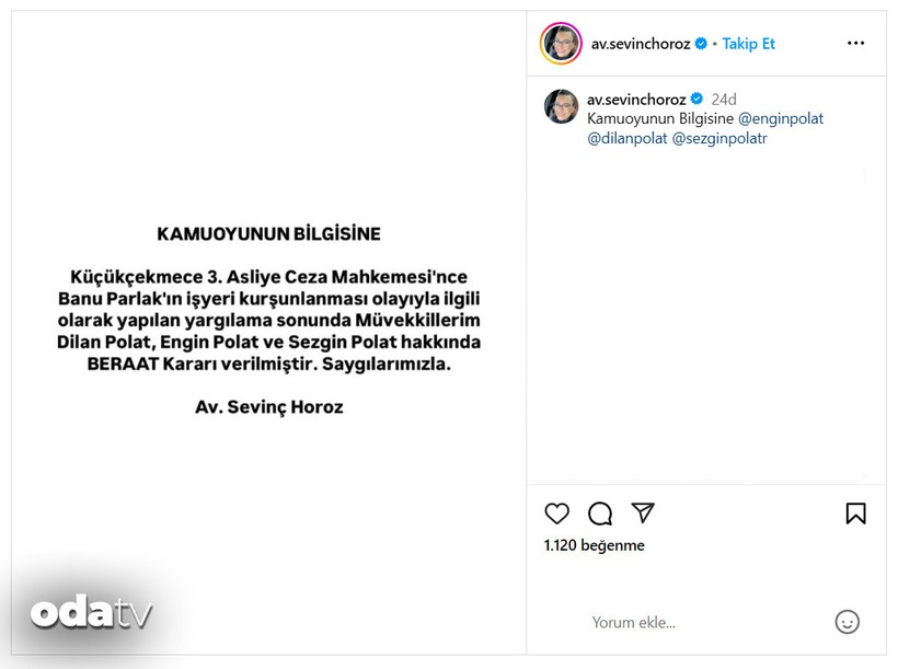 banu parlak davasinda polatlara beraat karari cikti 0 sJErfZNh