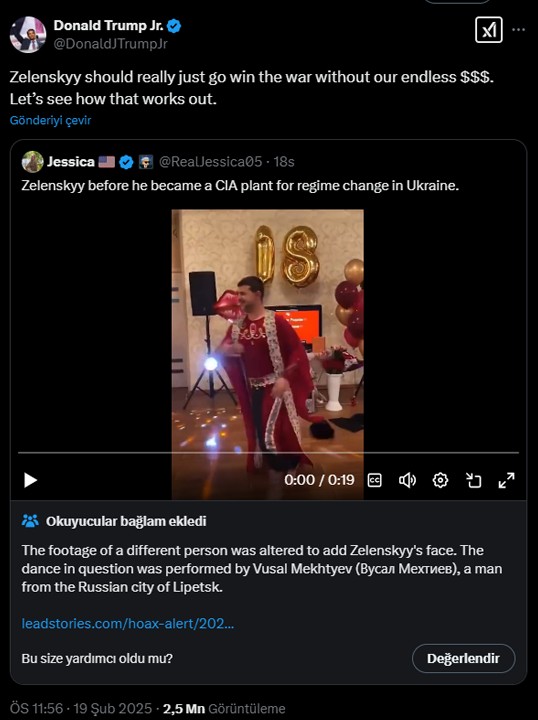 donald trumpin oglu deepfake ile dans eden zelenskiyi paylasti 0 qZdtUUsl