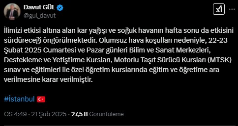 istanbul valisinden hafta sonu kurslari karari 0 wPtSqpHf