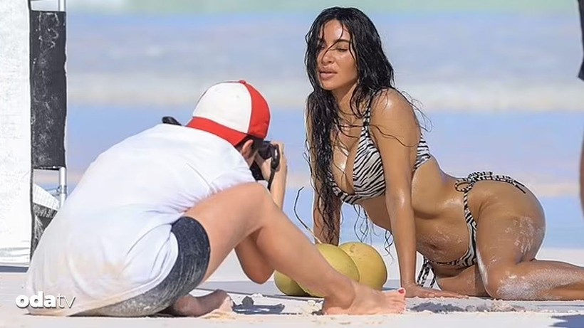 kim kardashianin katildigi bikinili fotograf cekiminde gergin anlar yasandi 7