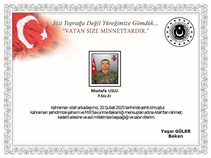 msbden aci haber bir askerimiz sehit dustu 0