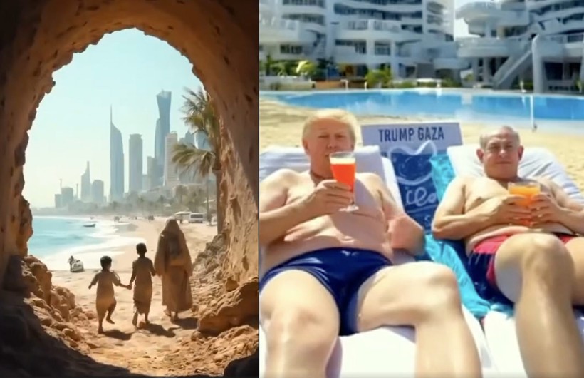 trumptan skandal gazze videosu sakalli dansozler trump heykelleri 0