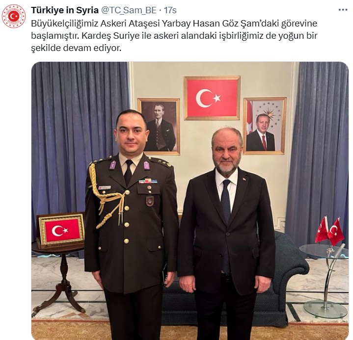 turkiyenin sam buyukelciligi askeri atasesi yarbay goz gorevine basladi 0 aNBcBDFK