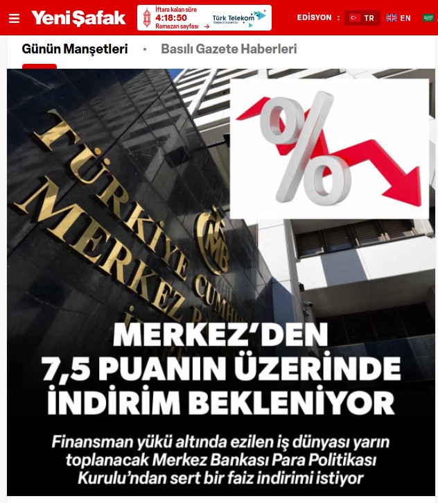 yeni safak ortaligi karistirdi 75 puan faiz indirimi 0 UuwF6KUb