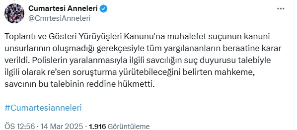 mahkemeden cumartesi anneleri karari 0